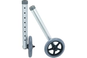 2Pack Universal 5" Walker Wheels Replacement - Height Adjustable Front Walker Wheels with Anti-Slip PU Tires, Aluminum Alloy 