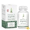 Omega-3 Algenöl Softgel Kapseln hochdosiert [ 1000mg ] – 120 vegane Kapseln | pflanzlich DHA und EPA essentielle Fettsäuren – Algen Mikroalgen-Öl hergestellt in ÖSTERREICH