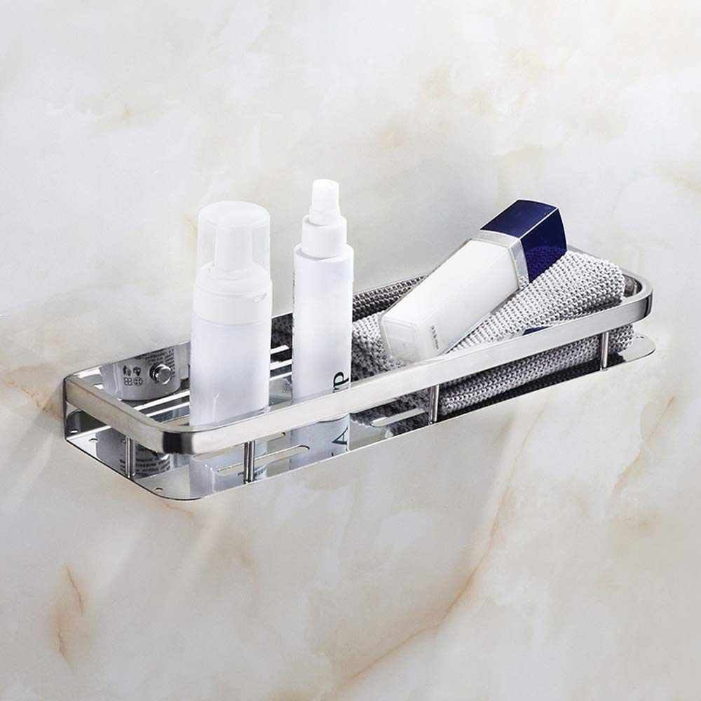 HONPHIER® Bathroom Shelf Stainless Steel Shower Shelf Holder Shower Organizer Wall Mounted Kitchen Storage Baskets Chrome