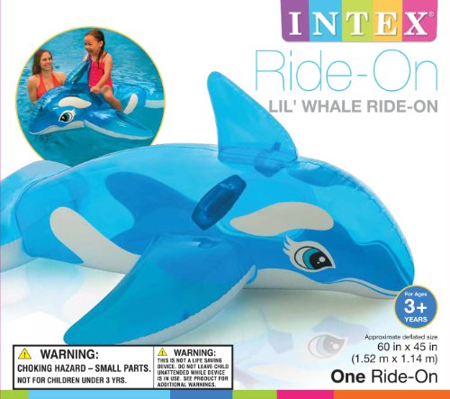 Intex Lil' Whale Ride-On, 60" X 45", for Ages 3+