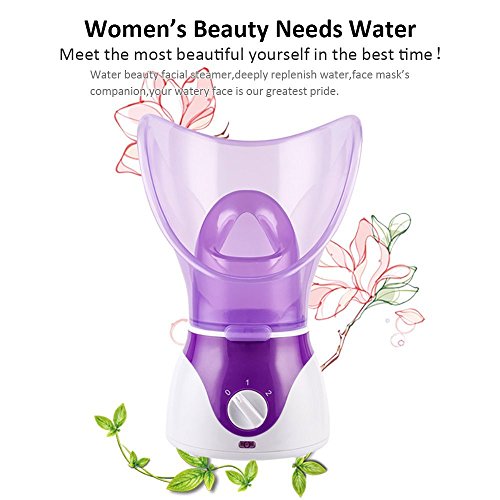 Lightton Hot Face Facial Steamer Home Spa Moisturizing Skin Care Pores Cleanse with Timer and Extract Acne Blackheads,2 Switch and 50 Milliliter Water Tank