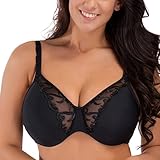 La Isla Women's Full Coverage Underwire Non padded Embroidered Minimizer Bra
