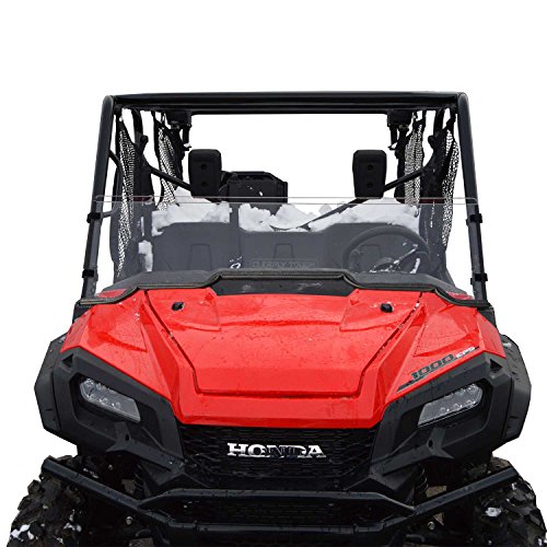Click Here to See More Images Honda Pioneer 1000 Half Fixed Scratch Resistant UTV Windshield. The ultimate in SxS versatility! Easy on and off. No tools needed!Premium poly w/ Hard CoatMade in America!!