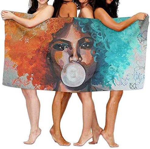 ERCGY Funny Bath towel Swim Towels Beach Blanket African American Women Bath Towels Travel Towels