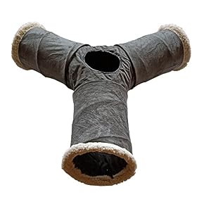 Image of 3 Way Cat Tunnel, Interactive Play Cat Tube Toy with Crinkle Sound- Best Cat Tunnels for Indoor Cats - Fun Kitty Tunnel For Hiding - Pet Friendly Cat Tunnel Toys, Collapsible Cat Toy Tunnel - Rabbit T