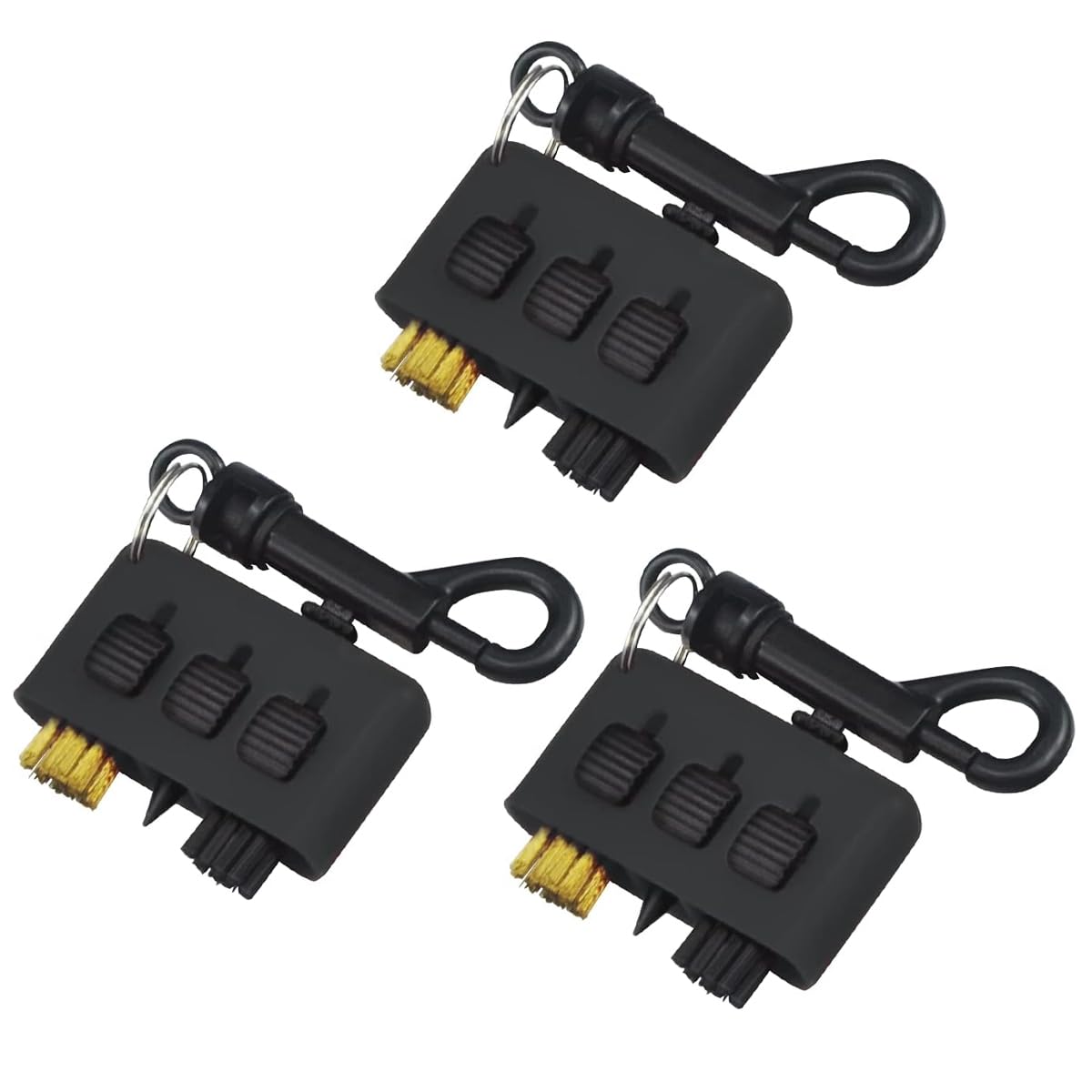 FUZVOL 3 Pack Golf Club Brush 3 in 1 Golf Slot Cleaning Brush with Clip Groove and Ball Shoes Cleaning Tools Putter Wedge Ball Cleaner Retractable Pocket Golf Club Accessories Black