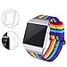 Bandmax Compatible Fitbit Ionic Rainbow Band,Breathable Nylon Watch Strap Replacement Wrist Band Black Plated Clasp Removable Loop Compatible Fitbit Ionic Smart Watch