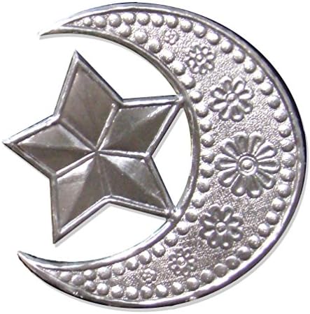 Kunze Dresden Crescent Moon with Star, Silver