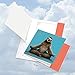 The Best Card Company - 10 Blank Yoga Note Cards (4x 5.12 Inch) - Boxed Notecards with Envelopes, Cute Animal Cards, Zen Assortment - Sloth Yoga AMQ6255OCB-B1x10