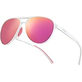 Jefoo Polarized Aviator Sunglasses for Women Men Retro Trendy Sports Sunglasses for Outdoor UV400 Protection