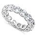 Heartbeat Sterling Silver Simulated Diamond 5mm Round Eternity Band Ring (8)