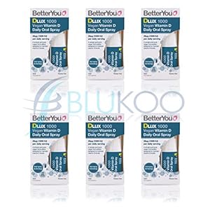 BetterYou DLUX 1000 Vegan Vitamin D Daily Oral Spray – 15ml (Pack of 6)