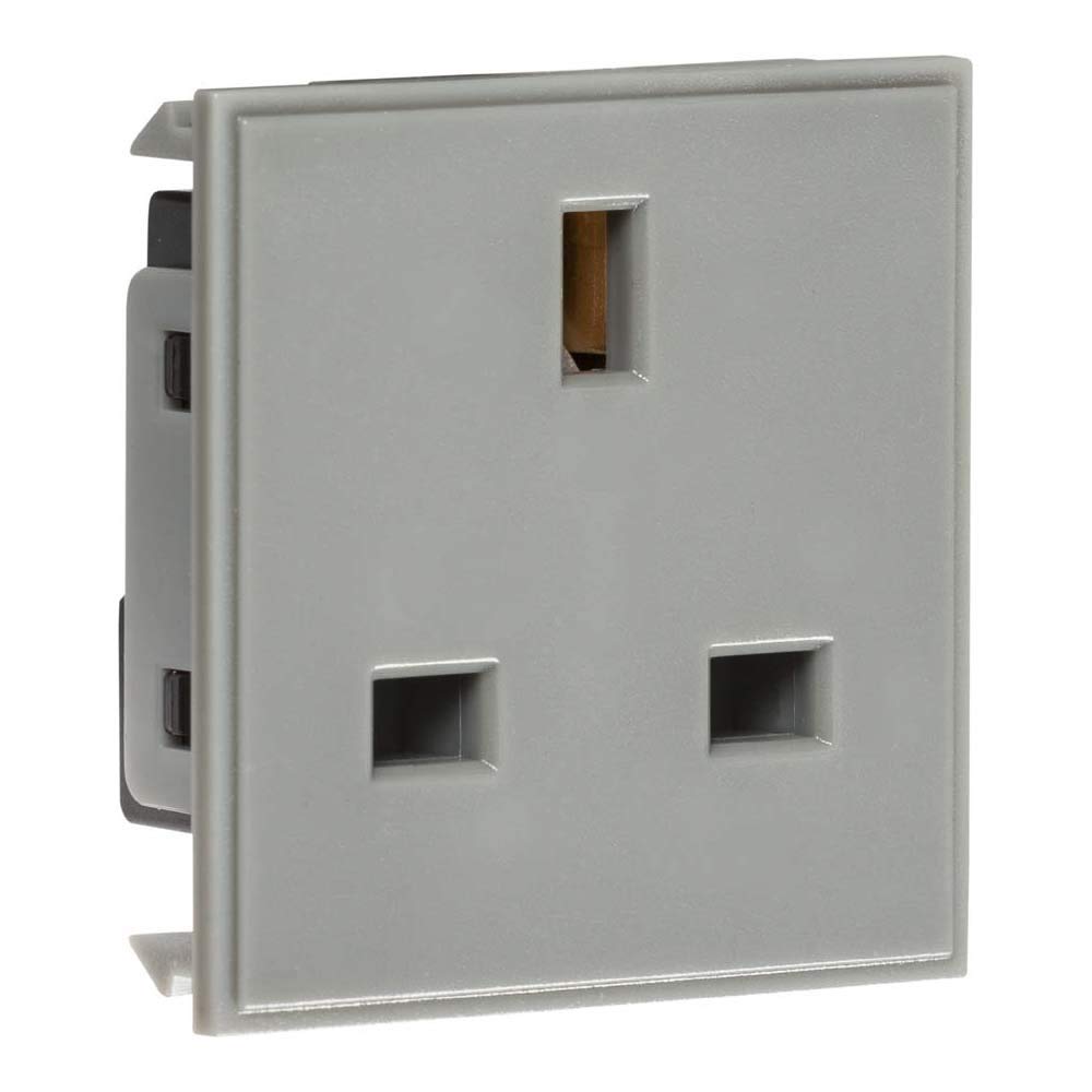 13A 1G unswitched Socket Module 50 x 50mm - Grey