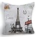 LoooL Retro Vintage Throw Pillow Cover Cushion Case, Paris Eiffel Tower