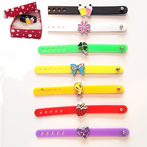 Choose your favorite adjustable silicone ring by Mossy Cabin with slider charm on it. Kids will love it!