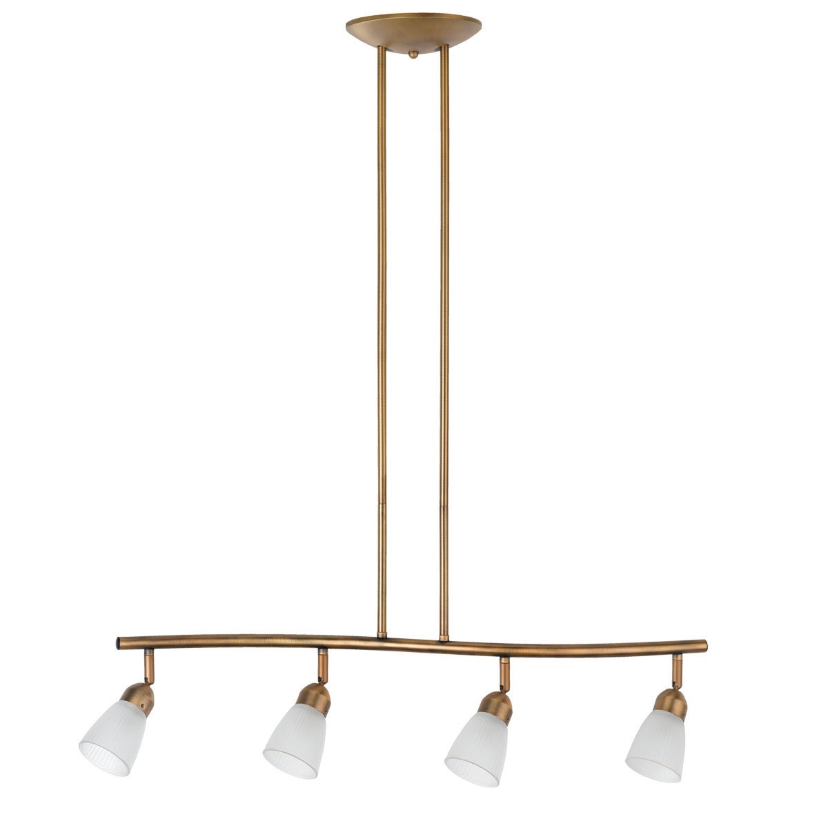 Globe Electric 5772401 4 Light Suspended Track Light Fixture, Antique