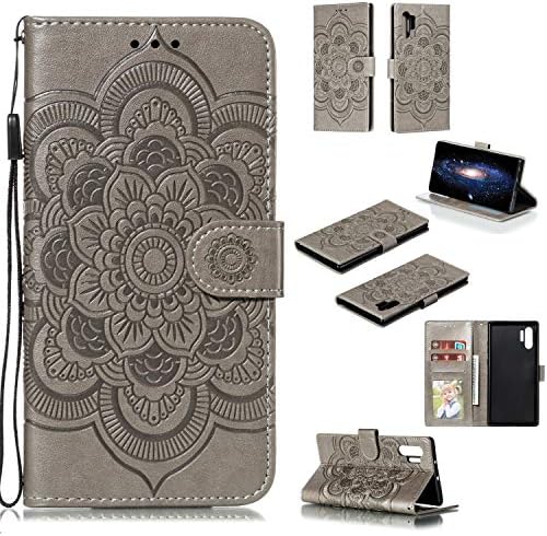 nincyee Wallet Case for Samsung Galaxy Note 10+,Vintage Butterfly Rhombus Mandala Embossing Pattern Premium Leather Flip Cover for Samsung Galaxy Note 10 Plus