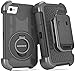 iPhone 4S Case, iPhone 4 Case, BENTOBEN Shockproof Heavy Duty Protection Hybrid Rugged Rubber Built-in Rotating Kickstand Belt Swivel Clip Holster for iPhone 4 4S,Black