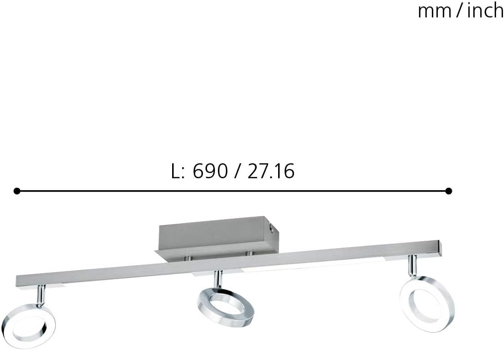 Eglo LED Ceiling lamp Cardillo, 3-Light Ceiling Spotlight, Ceiling Fixture Made of Aluminium, Metal and Plastic - Image 3