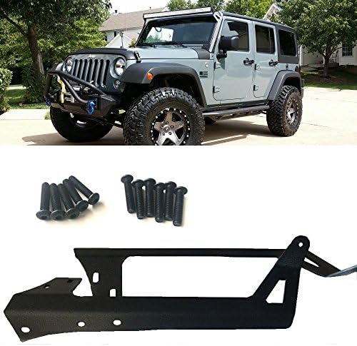 AUSI 50 Inch LED Work Light Bar Upper Roof Windshield Front Frame Mounting Brackets A-pillar Hinge Mount Brackets Fit 2007-2016 Jeep Wrangler Unlimited JK 4WD/2WD