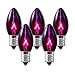 C7 - Transparent Purple - Double Dipped - 5 Watt - Candelabra Base - Christmas Lights - 25 Pack