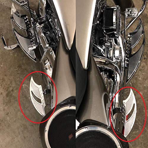 YHMTIVTU Passenger Footboards Motorcycle Rear Floorboards Hollow Blade Male Mount Foot Pegs for Harley Touring Street Glide Road Glide Softail Road King Sportster Chrome