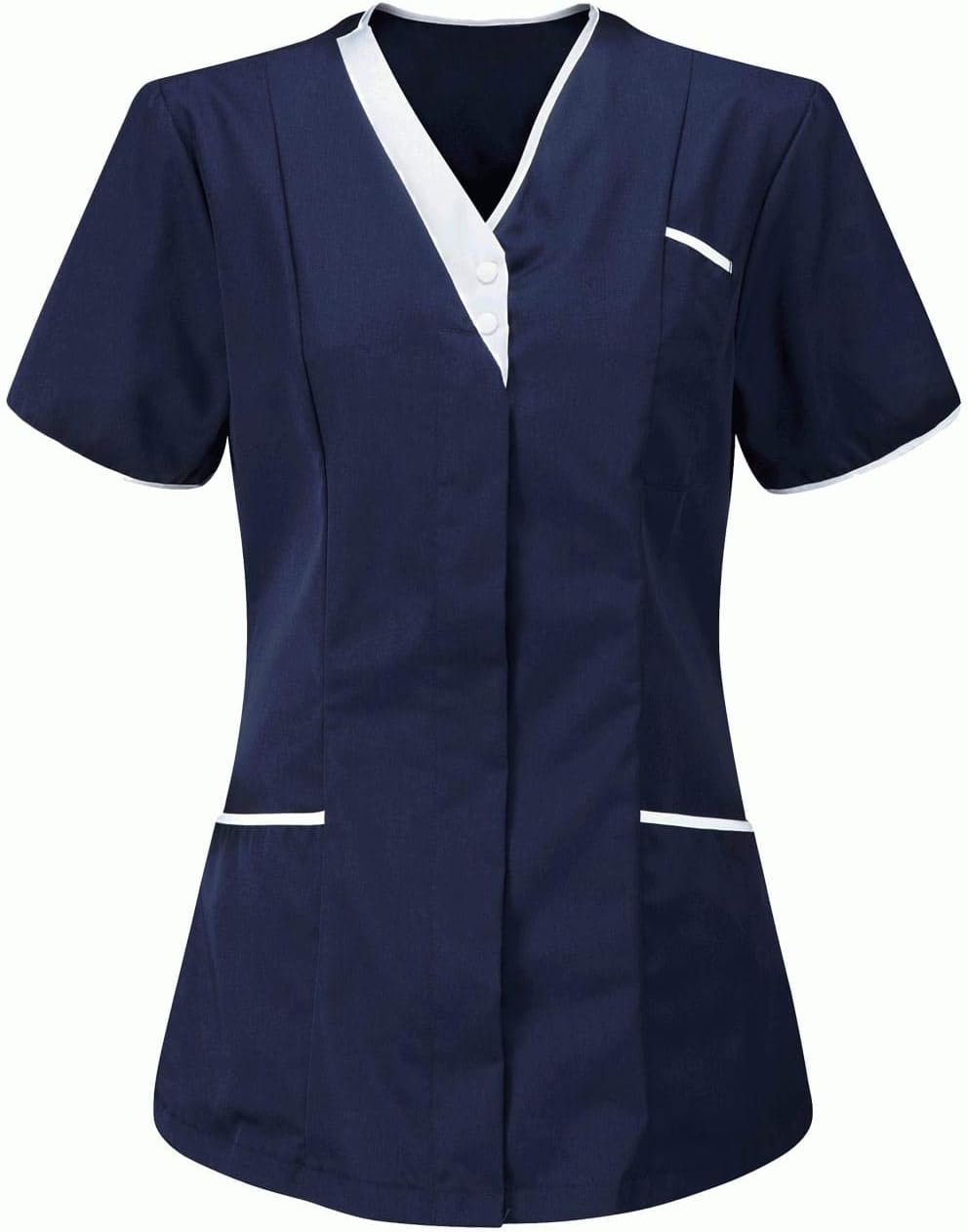TulipeV Neck Style Nurses Tunics Healthcare Hospital Medical Dentists Work Wear Carers Vets Top Uniforms