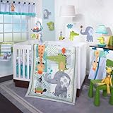 Lambs & Ivy Yoo-Hoo Animal 4 Piece Nursery Baby Crib Bedding Set and Bumper