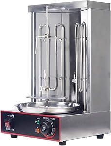 Zz Pro Electric Vertical Broiler Shawarma Doner Kebab Gyro Grill Machine With Temperature Adjustment Switch