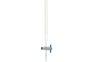 Norchemist Laboratory Borosilicate Glass Graduated Burette for Scientific Measurement with Brush (PTFE Stopcock)