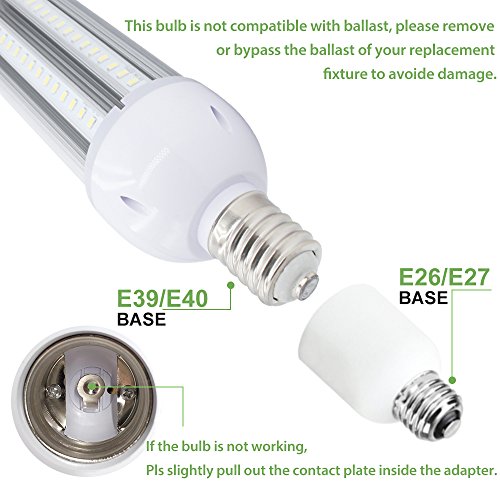 Super Bright 54W LED Corn Light Bulb, E39/E40 Large Mogul Base, 6500K Daylight White, 400 Watt Equivalent for Indoor Outdoor Large Area Lighting, Garage Factory Warehouse Backyard, HID, HPS