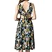 Women's Floral Print Backless Summer Beach Party Swing Solid Flare Shift Casual Dress Skirted Bikini for Vacation Party Home
