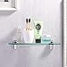 KES 14-Inch Bathroom Tempered Glass Shelf 8MM-Thick Wall Mount Rectangular, Polished Chrome Bracket, BGS3202S35