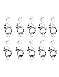 Aweek® Auriculares Auriculares Acústicos Aéreos para Kenwood TH-F6 BAOFENG Radio bidireccional UV-5R UV-5RA Plus BF-888S UV82 GT-3 Walkie Talkie (paquete de 10)