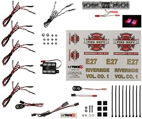 MyTrickRCFire Truck Deluxe Light Set w/UF-7 Controller & Red Flasher Lightbar