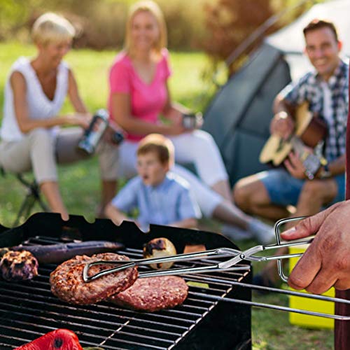 2 Pieces Food Tongs, Duty Stainless Steel Scissor Kitchen Food Tongs for BBQ, Baking Bread Clamp, Cooking (9 Inch & 12 Inch)