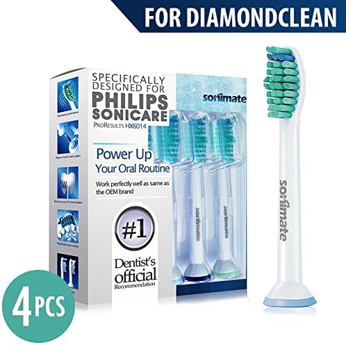 Standard Size Replacement Toothbrush Heads Generic Philips Sonicare Diamond Clean - 4 Pcs Fit for HX9311 HX9330 HX9331 HX9332 HX9340 HX9350 HX9351 HX9352 HX9360 HX9361 HX9370 HX9371