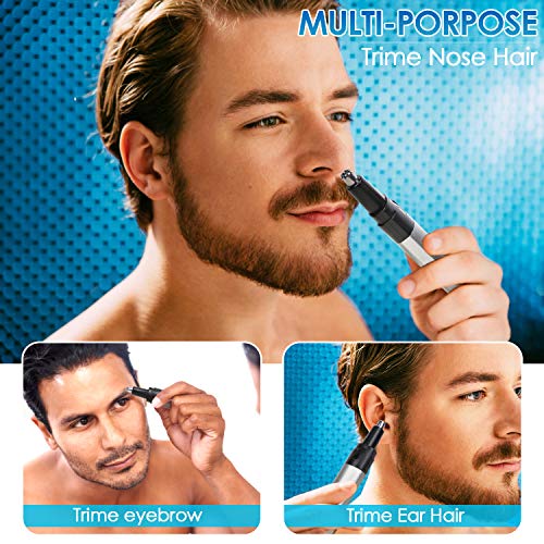Rifinitore Naso e Orecchie Ricaricabile, Flagicon Taglia Peli Naso Nose Trimmer Elettronico Rifinitore di Precisione Indolore per Sopracciglia per Uomini e Donne, Include la spazzola per pulizia