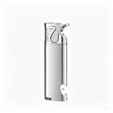 Metal Windproof Jet Torch Adjustable Lighter with Bottle Opener (Sliver) | Versatile EDC Outdoor Tool, Great For Camping And BBQ, Nice Gift For Men, Butane Gas Not Included