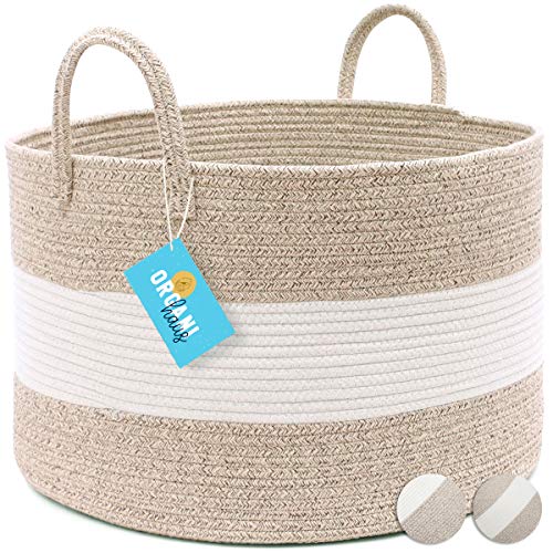 OrganiHaus XXL Large Rope Laundry Basket Tastefully Appointed Extra