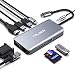 USB C Hub, Type C Adapter, Falwedi 10-in-1 Dongle with Ethernet, 4K@30Hz HDMI, VGA, 3 USB3.0, SD/TF Card Reader, Mic/Audio, USB-C PD 3.0, Compatible for MacBook Air Pro and Other Type C Laptops