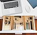 Luckllsa 4 Pack Bamboo Drawer Dividers, Adjustable & Expandable Kitchen Drawer Organizer, Ideal for Kitchen,Dresser,Bathroom,Bedroom,Baby Drawer,Desk（Natural, 12.4-17.3IN）