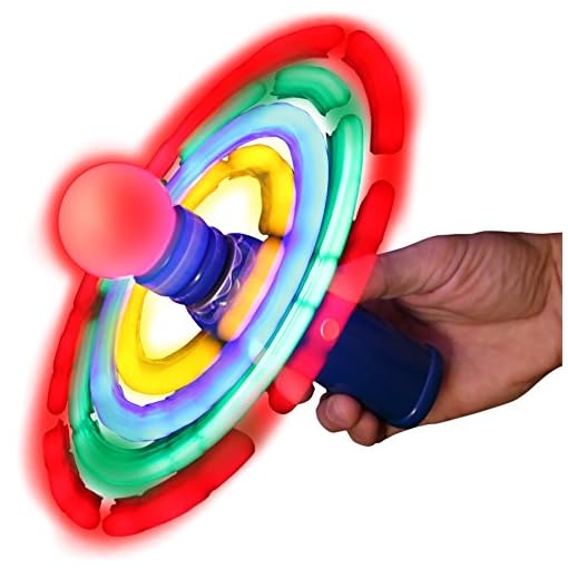 Windy City Novelties Hand-Held LED Light Up Galaxy Spinner with Flashing LED Lights