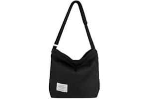 GOCVO Canvas Tote Bag with External Pocket Design, Stylish Appearance, Adjustable Shoulder Strap
