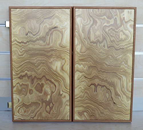 Manopoulos Olive Wood Traditional Backgammon Set - Olive Wood Chips