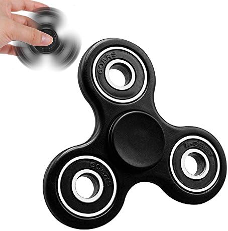Hand Spinner, Fingers Entertainment, Finger Toy Stress Reducer - Perfect for ADD, ADHD, Anxiety, and Autism Adult Children, Black