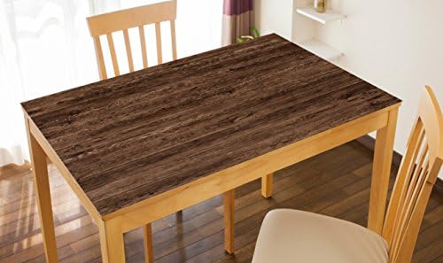 VandA Shop Decorative Tablecloth Wipe clean Peel and Stick PVC Table Cover Desk Mat Waterproof Stain resistant (Aged wood) - 55" X 35"