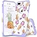 YINLAI iPhone 8 Plus/7 Plus Pineapple Case, Super Slim Hybrid Silicone Rubber Bumper Hard PC Cover Girly Women Shockproof Protective Phone Cases for iPhone 8 Plus/7 Plus, Purple Pineapple/Lavender
