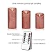 YINUO LIGHT Rose Gold Glitter Candles, Real Wax Flameless LED Pillar Candles Battery Operated 4” 5” 6 ” Set of 3 with Remote and Timer