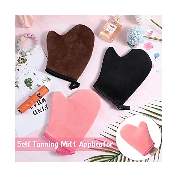 3-Pieces-Self-Tanning-Mitt-Self-Double-Sided-Self-Tanning-Gloves-Sunless-Tanning-Mittens-Mini-Finger-Face-Gloves-for-Self-Tanner-Sunless-Tanning-Mitt-Pink-Brown-Black 3 Pieces Self Tanning Mitt Self Double Sided Self Tanning Gloves Sunless Tanning Mittens Mini Finger Face Gloves for…